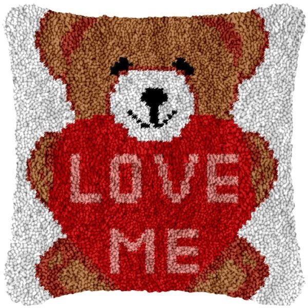 Love Me Teddy - Latch Hook Pillow Kit