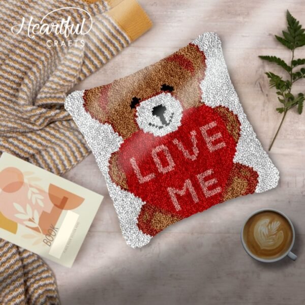 Love Me Teddy - Latch Hook Pillow Kit