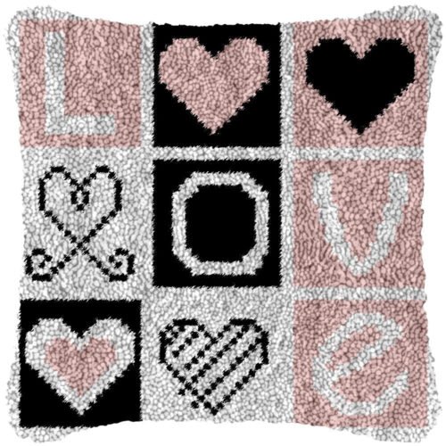 Love Pattern - Latch Hook Pillow Kit