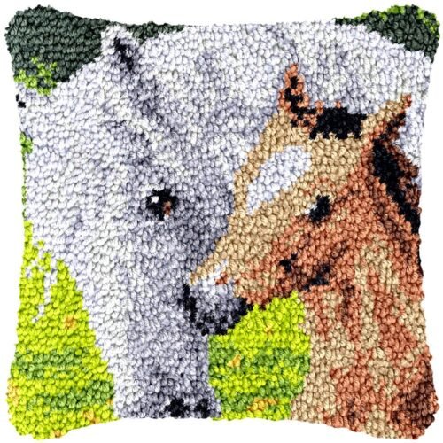 Mare and Foal - Latch Hook Pillow Kit