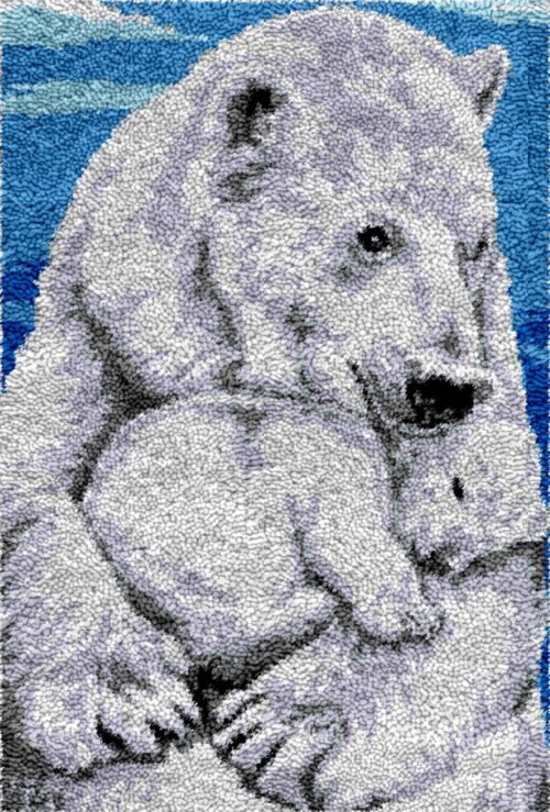 Maternal Polar Bear - Latch Hook Rug Kit