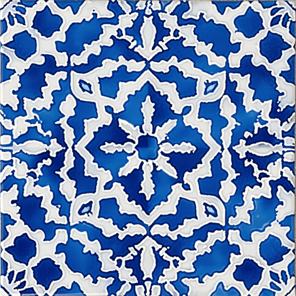 Mediterranean Blue Pattern - Latch Hook Pillowcase Kit