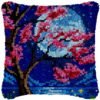 Midnight Sakura - Latch Hook Pillow Kit