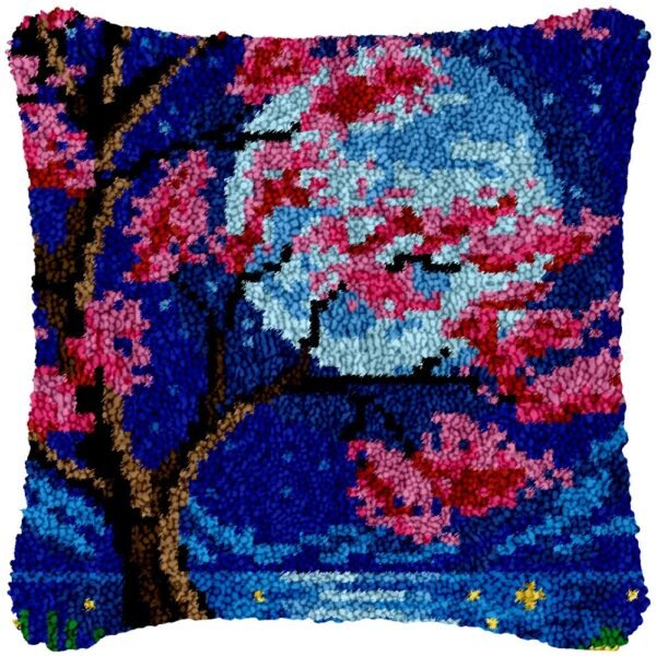 Midnight Sakura - Latch Hook Pillow Kit