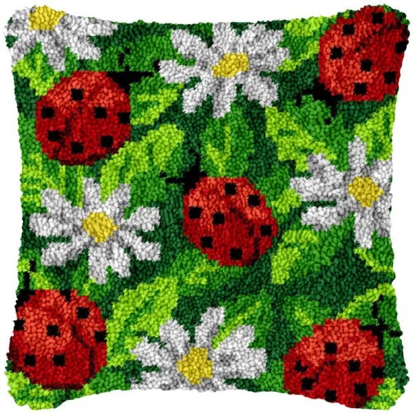 Mini Ladybugs - Latch Hook Pillow Kit