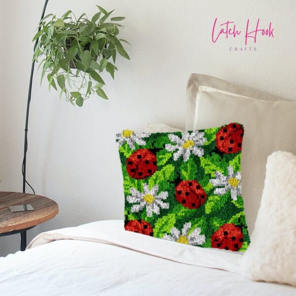 Mini Ladybugs - Latch Hook Pillow Kit