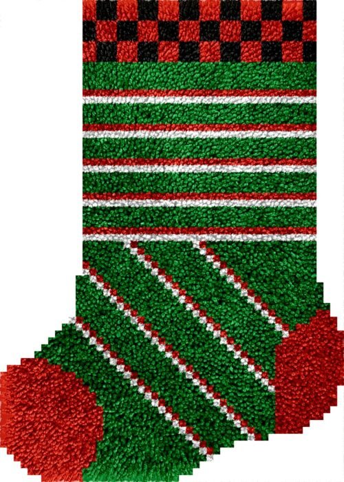Mixed Stripes - Latch Hook Stockings Kit