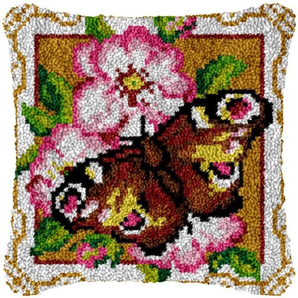 Monarch Butterfly - Latch Hook Pillow Kit