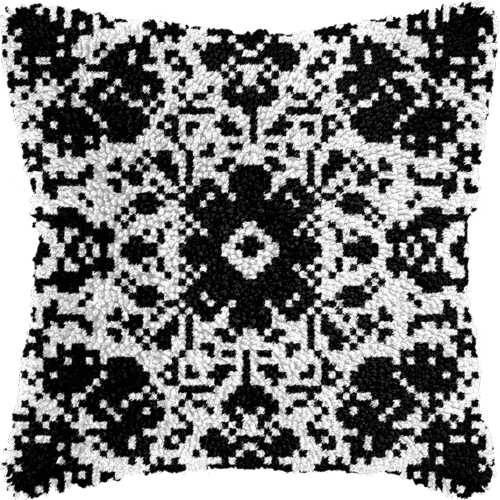 Monochrome Medallion - Latch Hook Pillowcase Kit