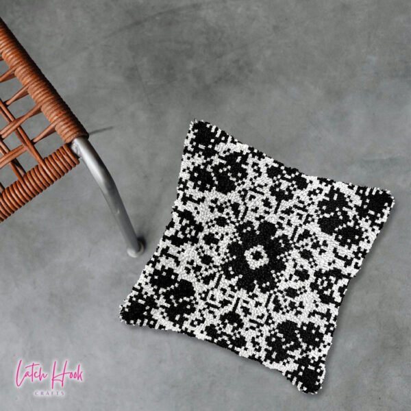 Monochrome Medallion - Latch Hook Pillowcase Kit