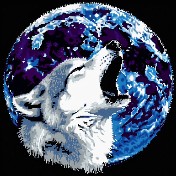 Moonlight Wolf - Latch Hook Pillowcase Kit