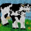 Mother Cow and Calf - Latch Hook Rug Kit