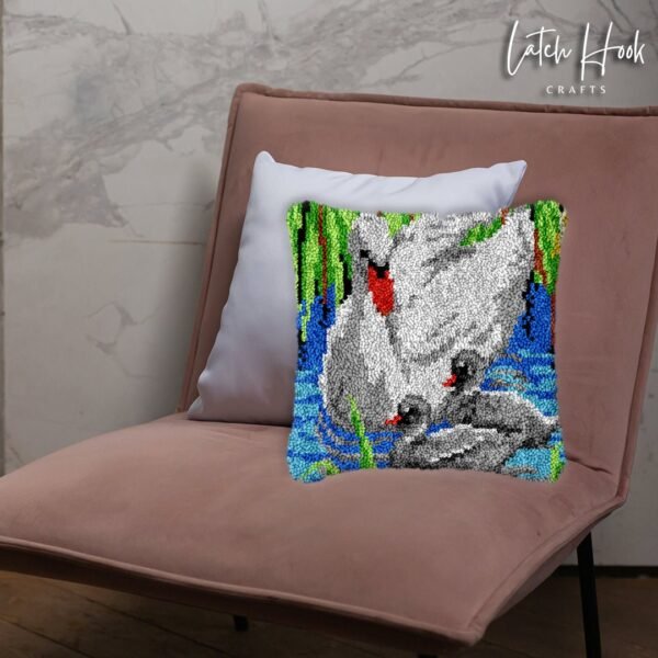 Mother Swan - Latch Hook Pillow Kit