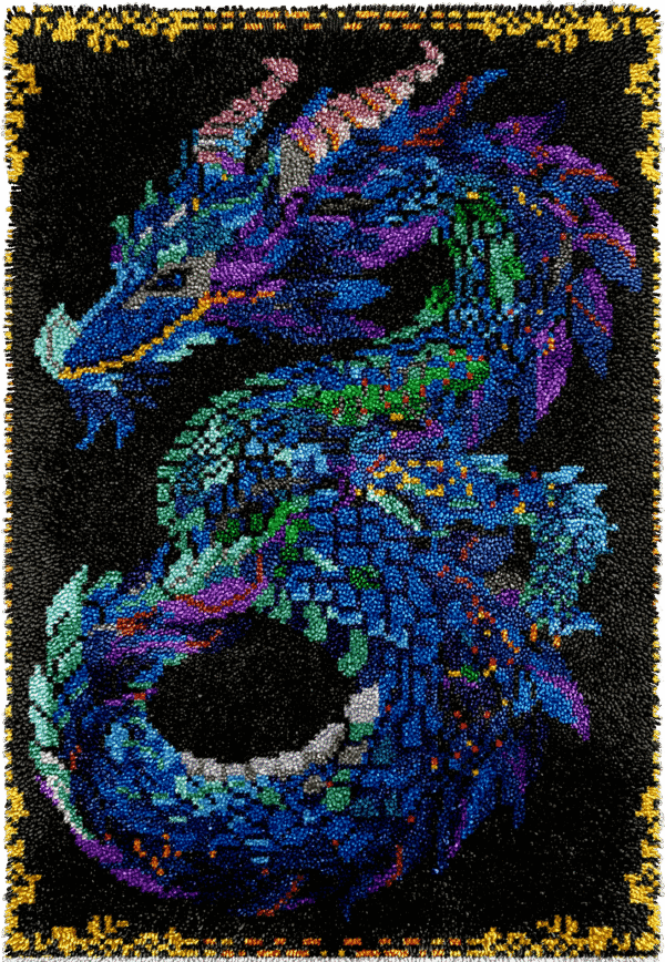 Mythic Dragon - Latch Hook Rug Kit