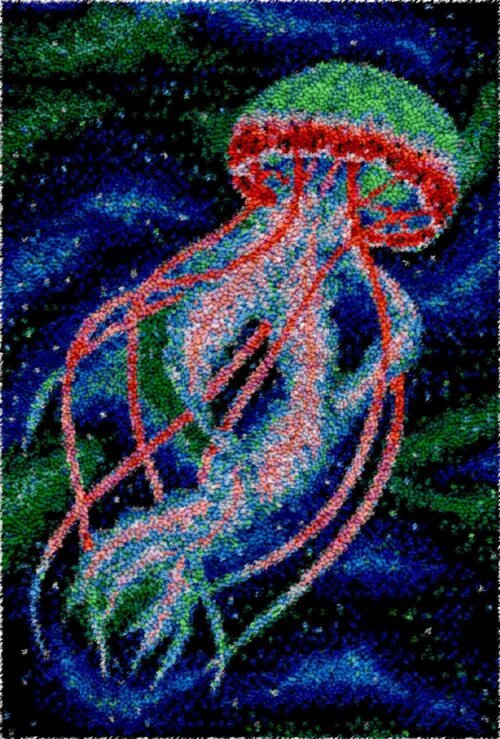 Neon Jellyfish - Latch Hook Rug Kit