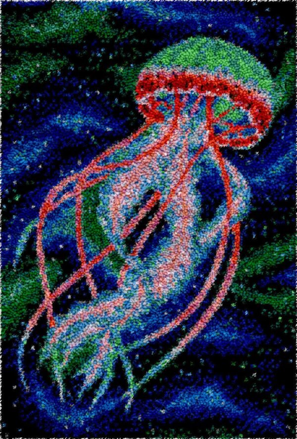 Neon Jellyfish - Latch Hook Rug Kit