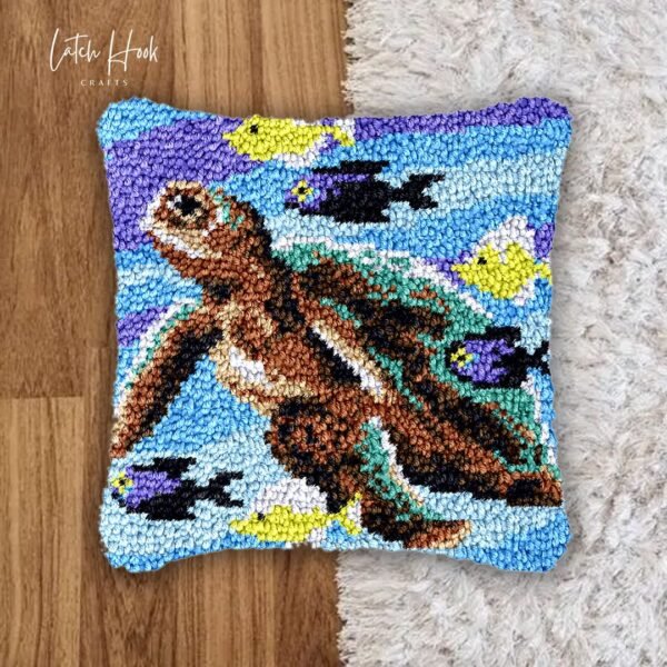 One with the Fish - Latch Hook Pillow Kit
