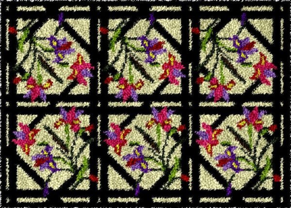 Orchid Pattern - Latch Hook Rug Kit