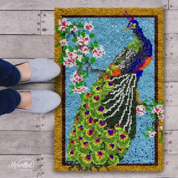 Oriental Peacock - Latch Hook Rug Kit