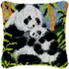 Panda Mom and Cub - Latch Hook Pillow Kit