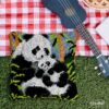 Panda Mom and Cub - Latch Hook Pillow Kit