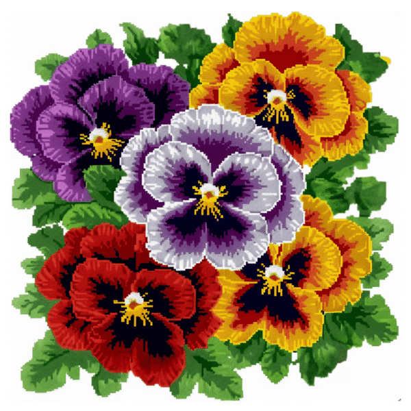 Pansy Bloom - Latch Hook Pillowcase Kit