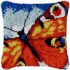 Peacock Butterfly - Latch Hook Pillow Kit