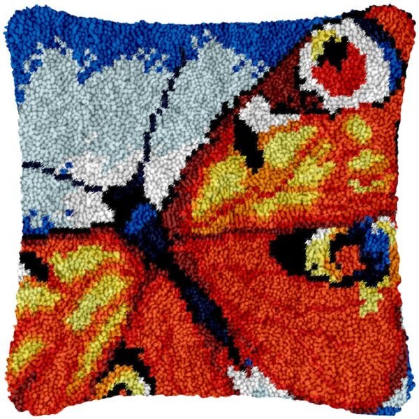 Peacock Butterfly - Latch Hook Pillow Kit
