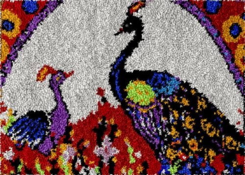 Peacock Dance - Latch Hook Rug Kit