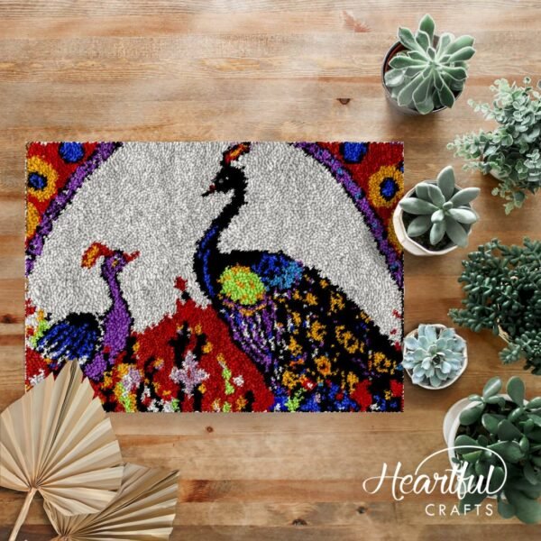 Peacock Dance - Latch Hook Rug Kit
