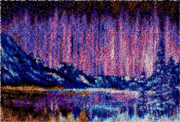 Pink and Purple Night Sky - Latch Hook Rug Kit