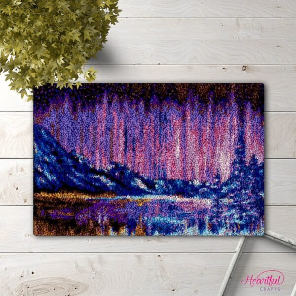Pink and Purple Night Sky - Latch Hook Rug Kit