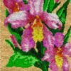 Pink Iris Flower - Latch Hook Rug Kit