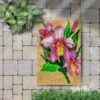 Pink Iris Flower - Latch Hook Rug Kit