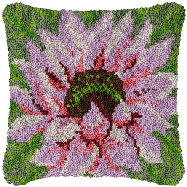 Pink Lotus - Latch Hook Pillow Kit