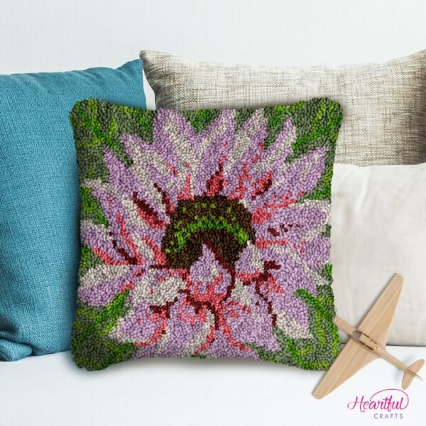 Pink Lotus - Latch Hook Pillow Kit