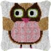 Pink Owl - Latch Hook Pillow Kit