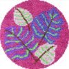 Pink Palm Leaves - Latch Hook Rug Kit