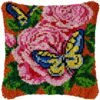 Pink Roses - Latch Hook Pillow Kit
