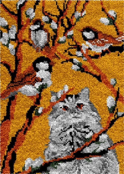 Playful Cat - Latch Hook Rug Kit