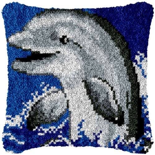 Playful Dolphin - Latch Hook Pillow Kit
