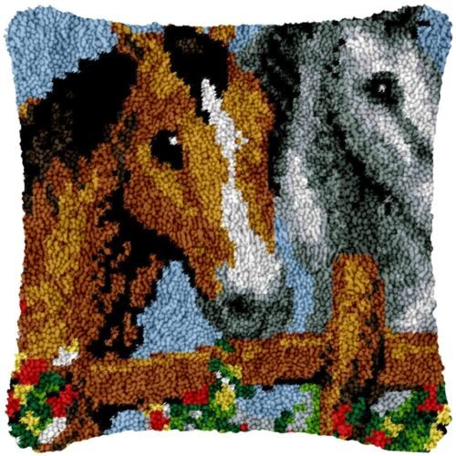 Playful Foals - Latch Hook Pillow Kit