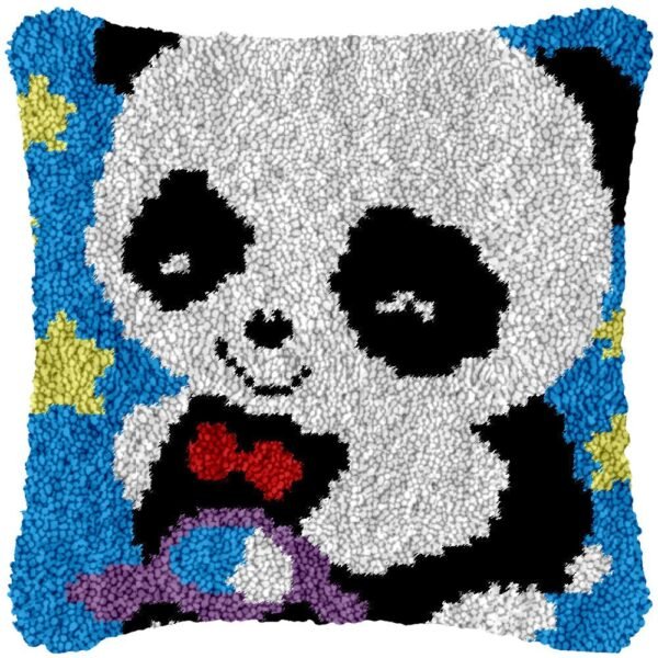 Playful Panda - Latch Hook Pillow Kit