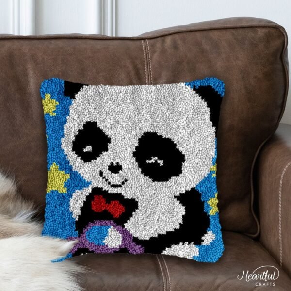 Playful Panda - Latch Hook Pillow Kit