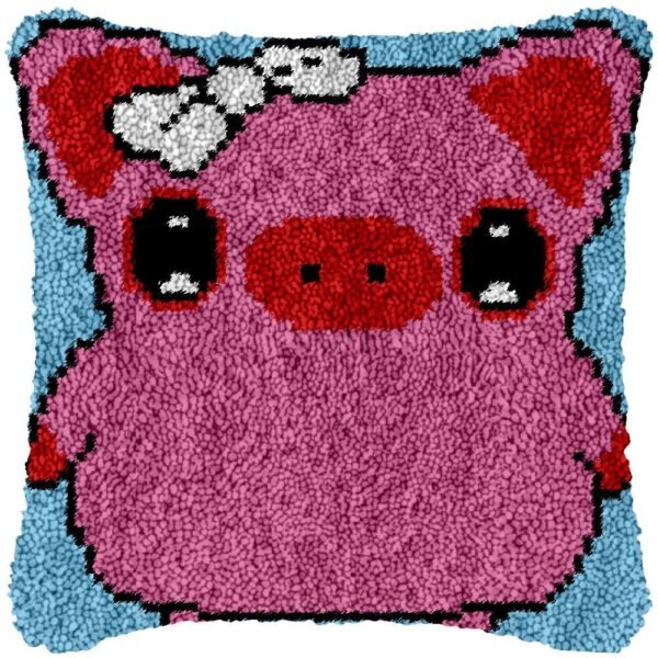 Plump Piggy - Latch Hook Pillow Kit