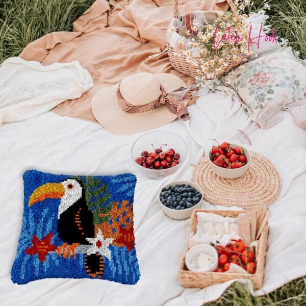 Poised Pelican - Latch Hook Pillow Kit