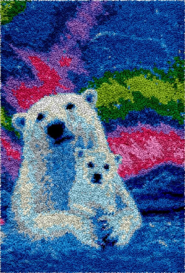 Polar Bears in the North - Latch Hook Rug Kit