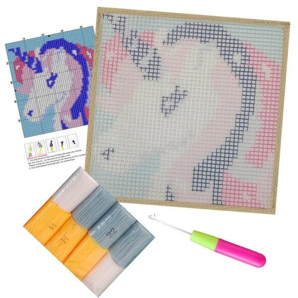 Pretty Unicorn - Latch Hook Kit for Kids