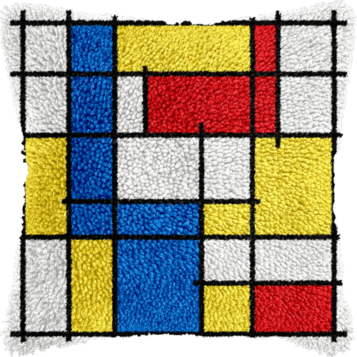 Primary Grid - Latch Hook Pillowcase Kit