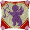Purple Cupid - Latch Hook Pillow Kit
